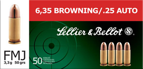 Ammunition Sellier&Bellot Pistol 25ACP S&B 25ACP 50GR FMJ 50/2000